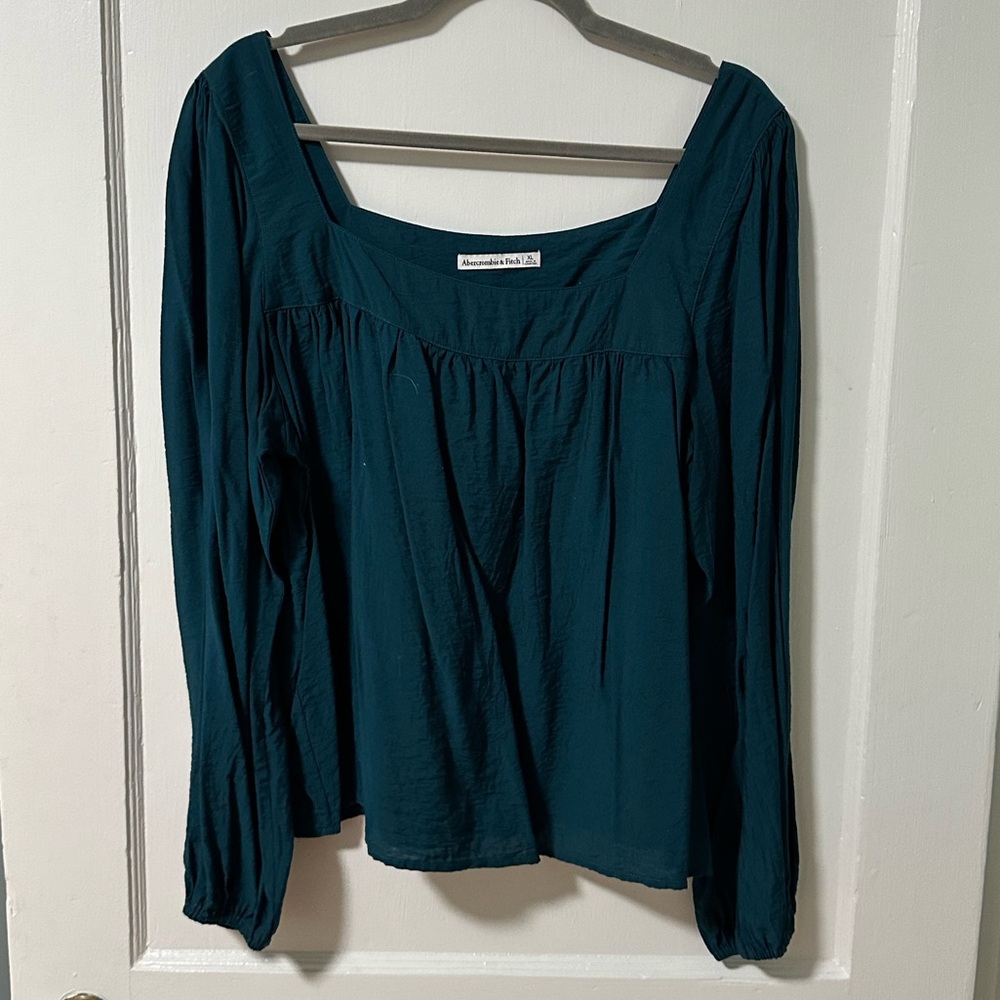Abercrombie & Fitch Deep Teal Square Neck Blouse